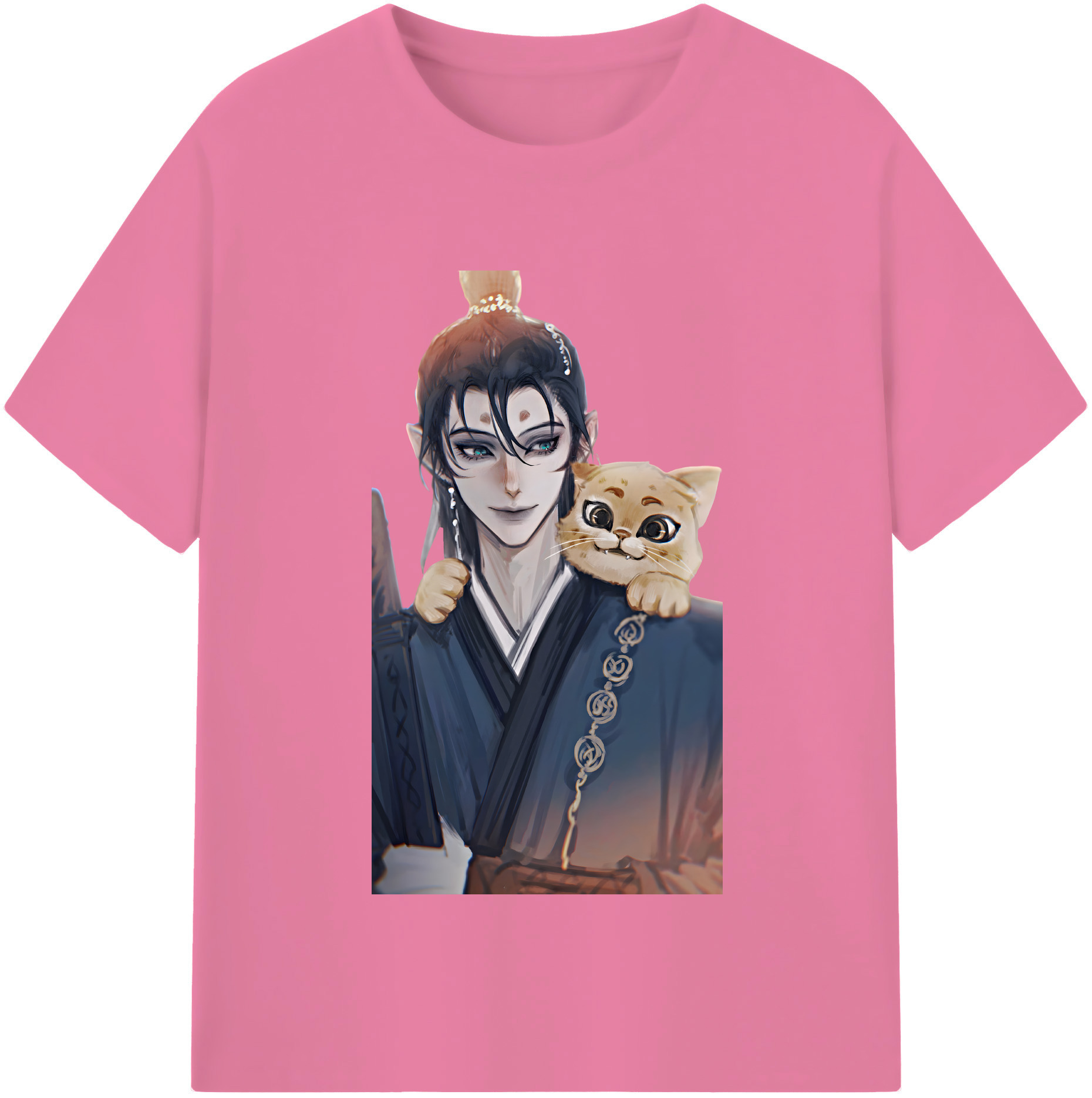 （画像用） Ne Zha 2 ナタ 魔童の大暴れ 綿100％半袖Tシャツ（フロントプリント）